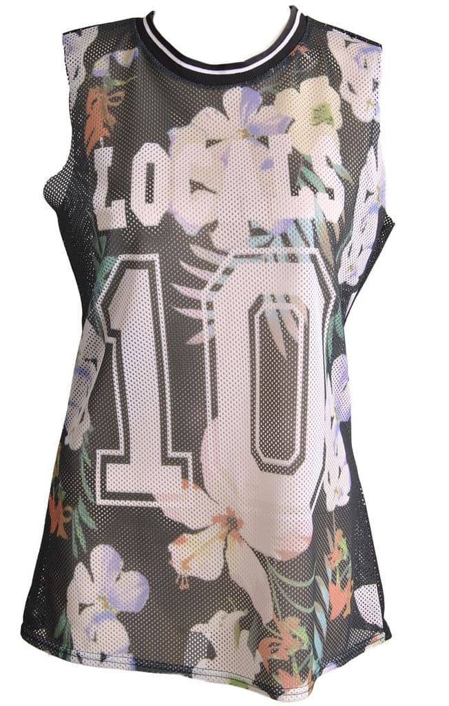Floral Mesh Basketball Vest
